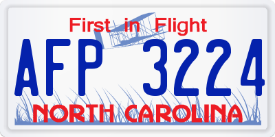 NC license plate AFP3224