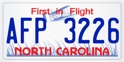 NC license plate AFP3226