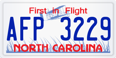 NC license plate AFP3229