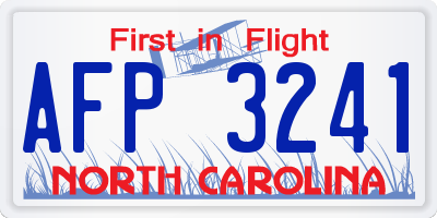 NC license plate AFP3241