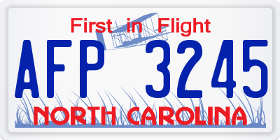 NC license plate AFP3245