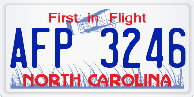 NC license plate AFP3246