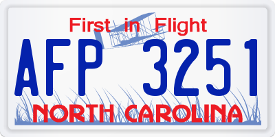 NC license plate AFP3251