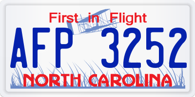 NC license plate AFP3252