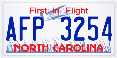 NC license plate AFP3254