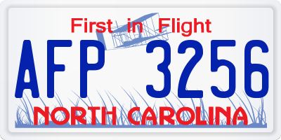 NC license plate AFP3256