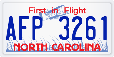 NC license plate AFP3261