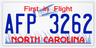 NC license plate AFP3262