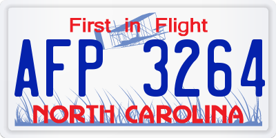 NC license plate AFP3264