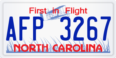 NC license plate AFP3267
