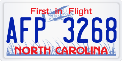 NC license plate AFP3268