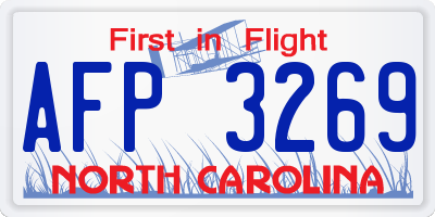 NC license plate AFP3269