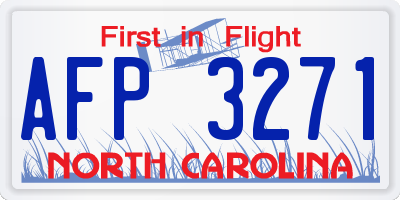 NC license plate AFP3271