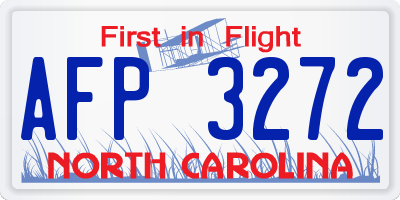 NC license plate AFP3272