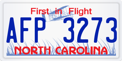 NC license plate AFP3273