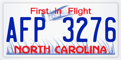 NC license plate AFP3276