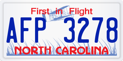 NC license plate AFP3278
