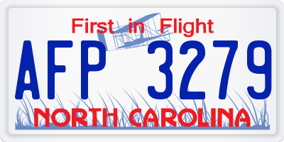 NC license plate AFP3279