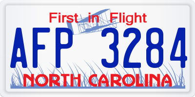 NC license plate AFP3284