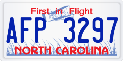 NC license plate AFP3297