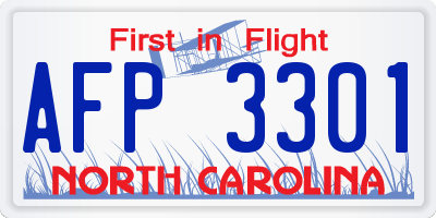 NC license plate AFP3301