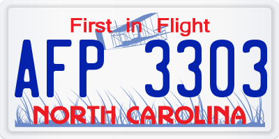 NC license plate AFP3303