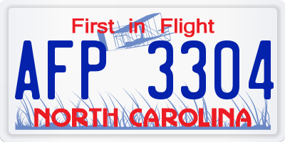 NC license plate AFP3304