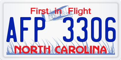 NC license plate AFP3306