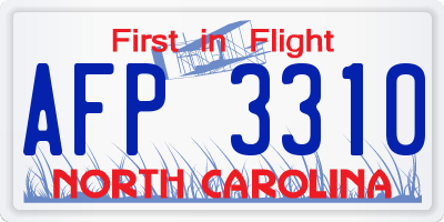 NC license plate AFP3310