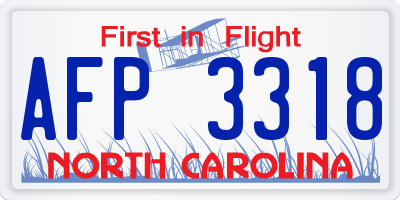 NC license plate AFP3318