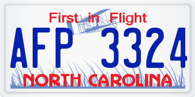 NC license plate AFP3324