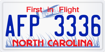 NC license plate AFP3336