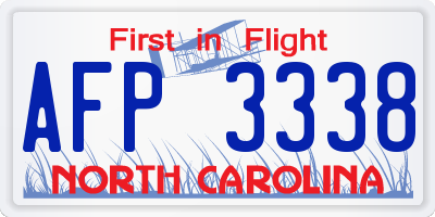 NC license plate AFP3338