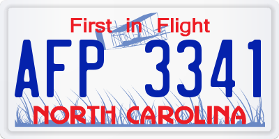 NC license plate AFP3341