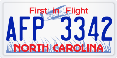 NC license plate AFP3342
