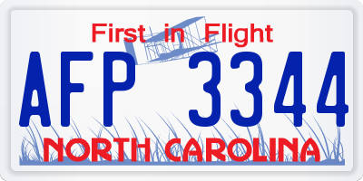 NC license plate AFP3344