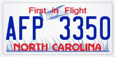 NC license plate AFP3350