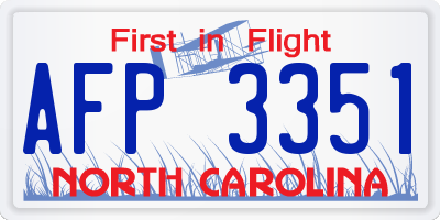 NC license plate AFP3351