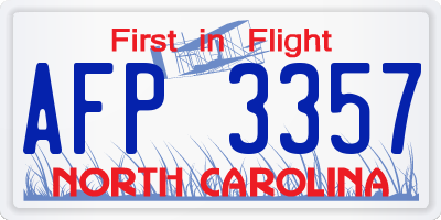NC license plate AFP3357