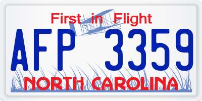 NC license plate AFP3359