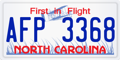 NC license plate AFP3368