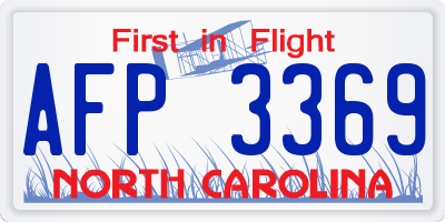NC license plate AFP3369
