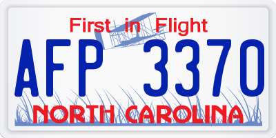 NC license plate AFP3370
