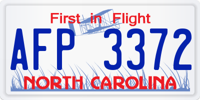 NC license plate AFP3372