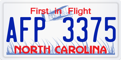 NC license plate AFP3375