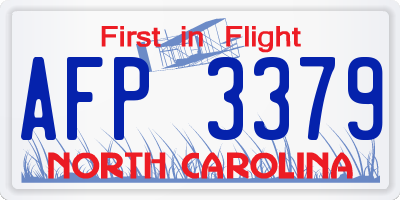 NC license plate AFP3379