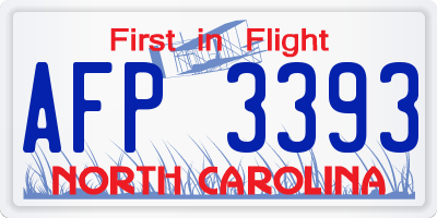 NC license plate AFP3393
