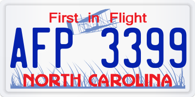 NC license plate AFP3399