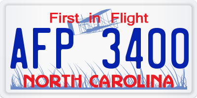 NC license plate AFP3400