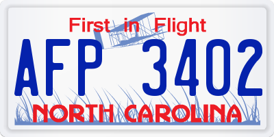 NC license plate AFP3402